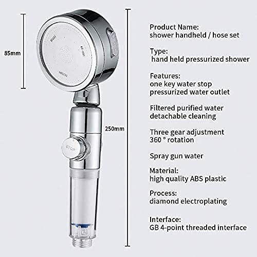 High pressure filtered shower head with installation guide