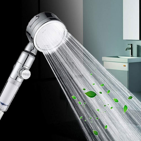 High pressure filtered shower head with 3 spray modes